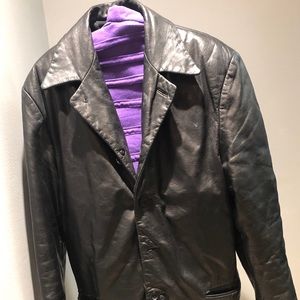 Kenneth Cole NY 💯 Leather Jacket 3Button Sz M.